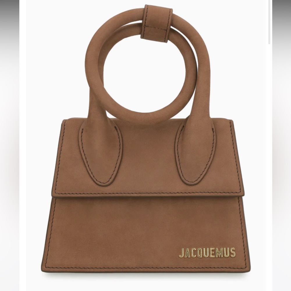 Jacquemus Brown Suede Mini Bag with Structured Design